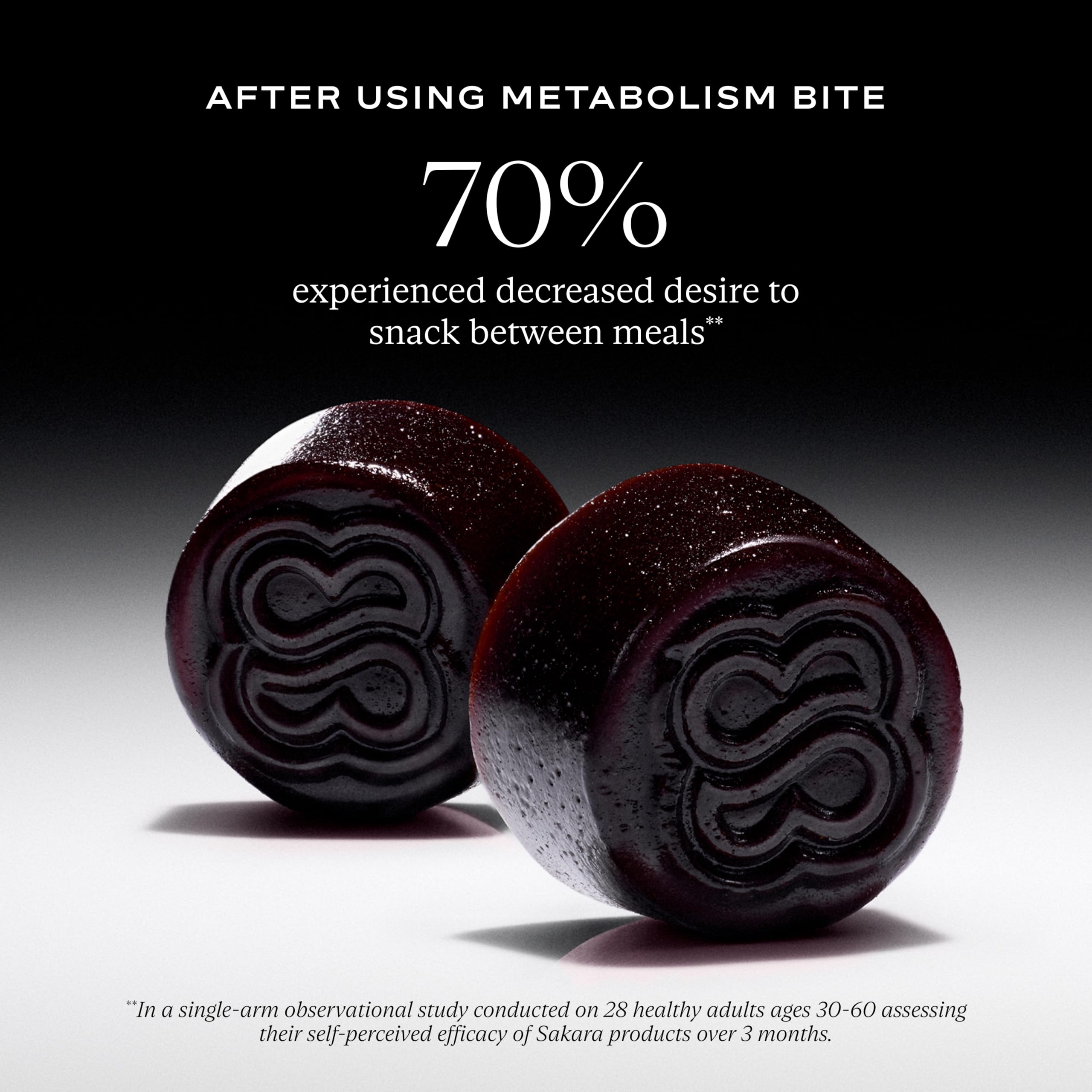 SAKARA Metabolism Gummy Bites with saffron extract may curb cravings and balance mood.