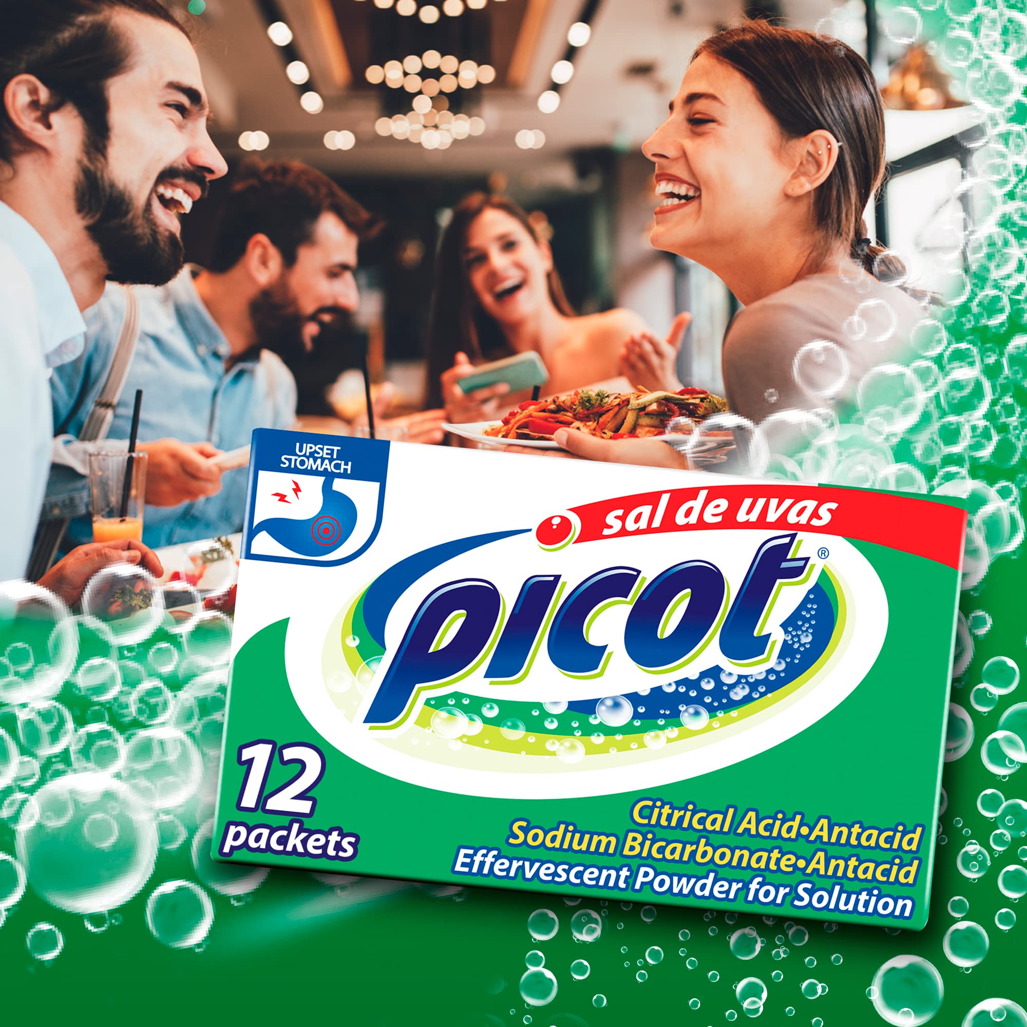 Sal de Uvas Picot travel-friendly sachet for on-the-go heartburn relief.