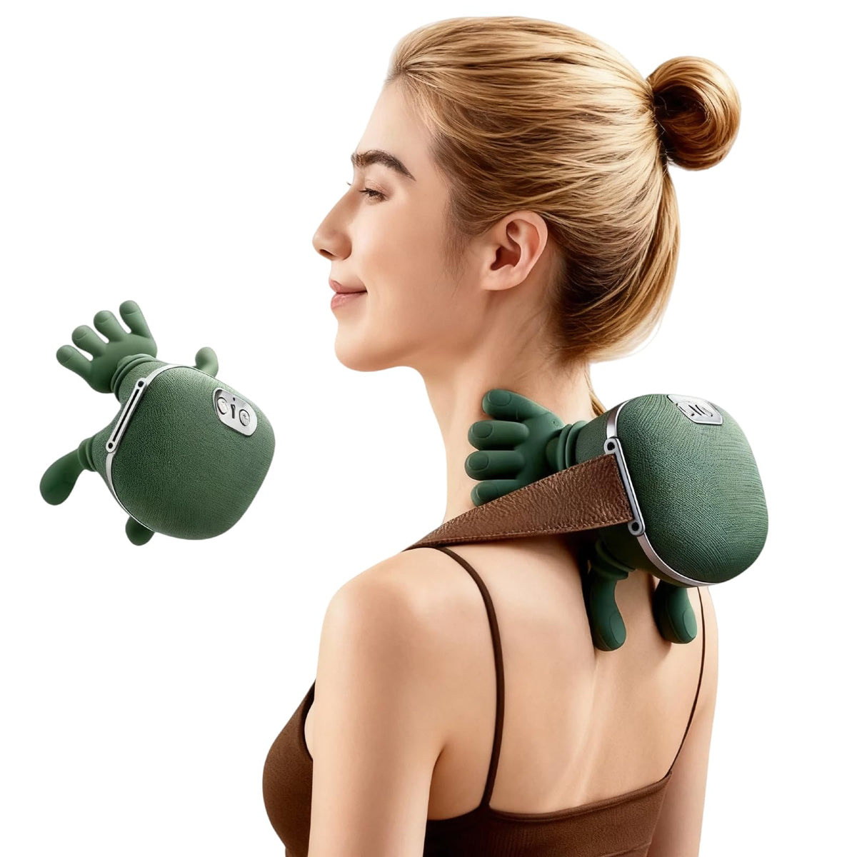 Salan 4D neck massager front view with hands-like kneading for neck relief