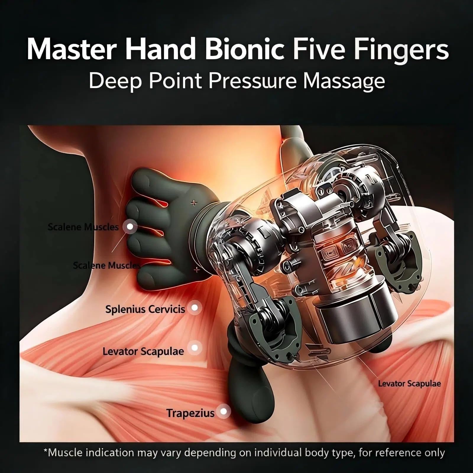 Salan 4D neck massager close-up of kneading nodes delivering deep tissue feel
