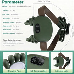 Salan 4D massager shown in office setup with plug compatibility