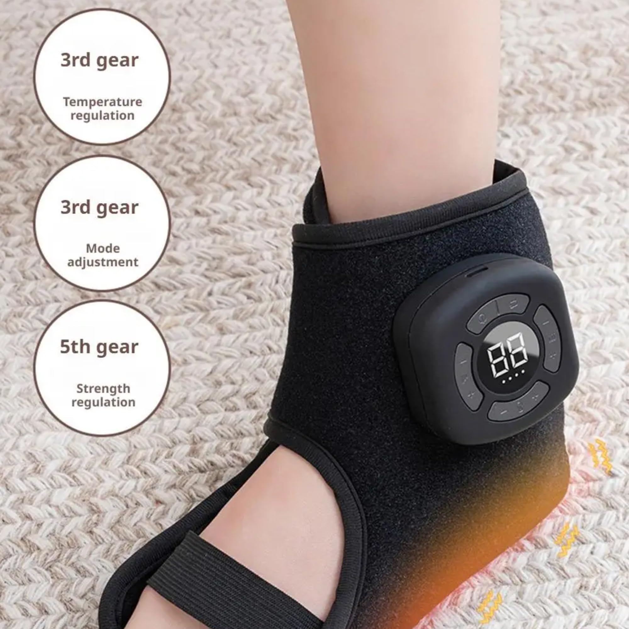 Salario Foot 3 Renew massager side view highlighting adjustable fit for various ankles