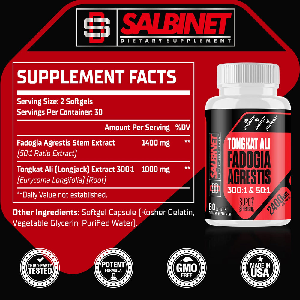 Salbinet capsules close-up highlighting potent blend for muscle support