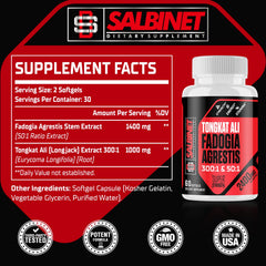 Salbinet capsules close-up highlighting potent blend for muscle support