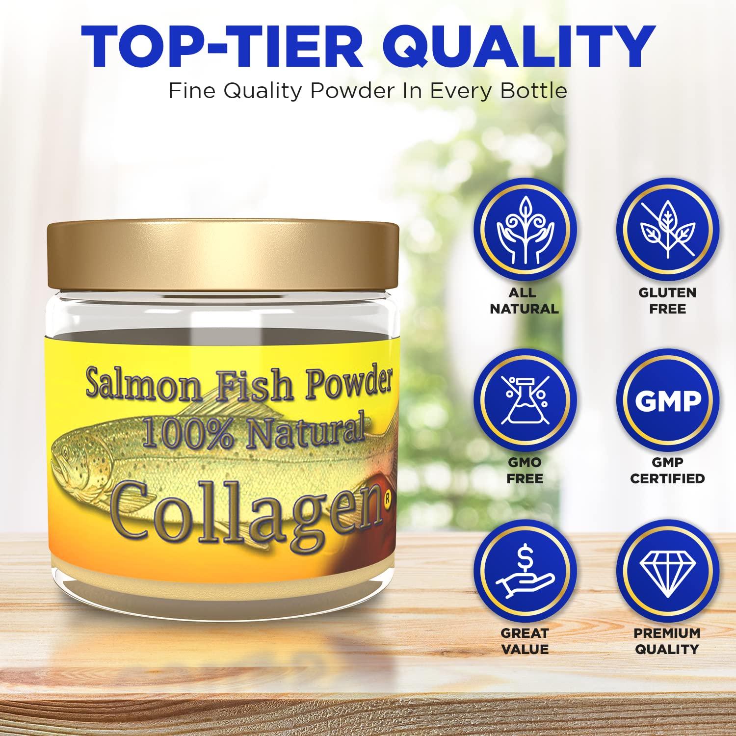 Close-up of Salcoll Collagen powder texture in white and smooth grain