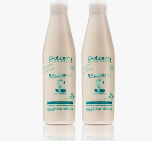 Salerm 21 B5 Silk Protein rinse conditioner pack of 2 bottles smooths hair