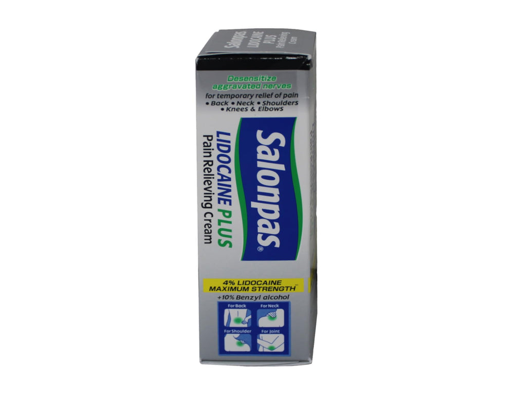 Salonpas Lidocaine Plus Cream knee and elbow use for temporary numbness.