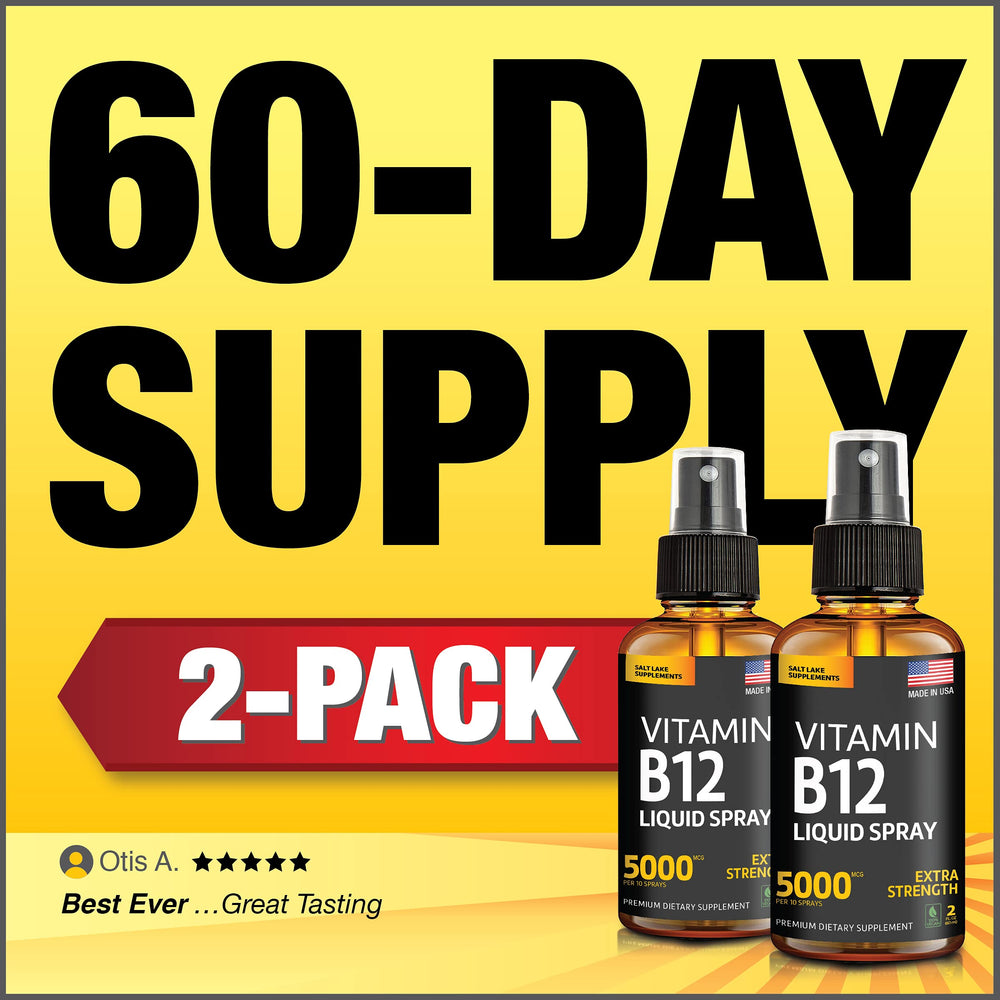 Gluten-free and non-GMO labeling on Salt Lake B12 packaging.