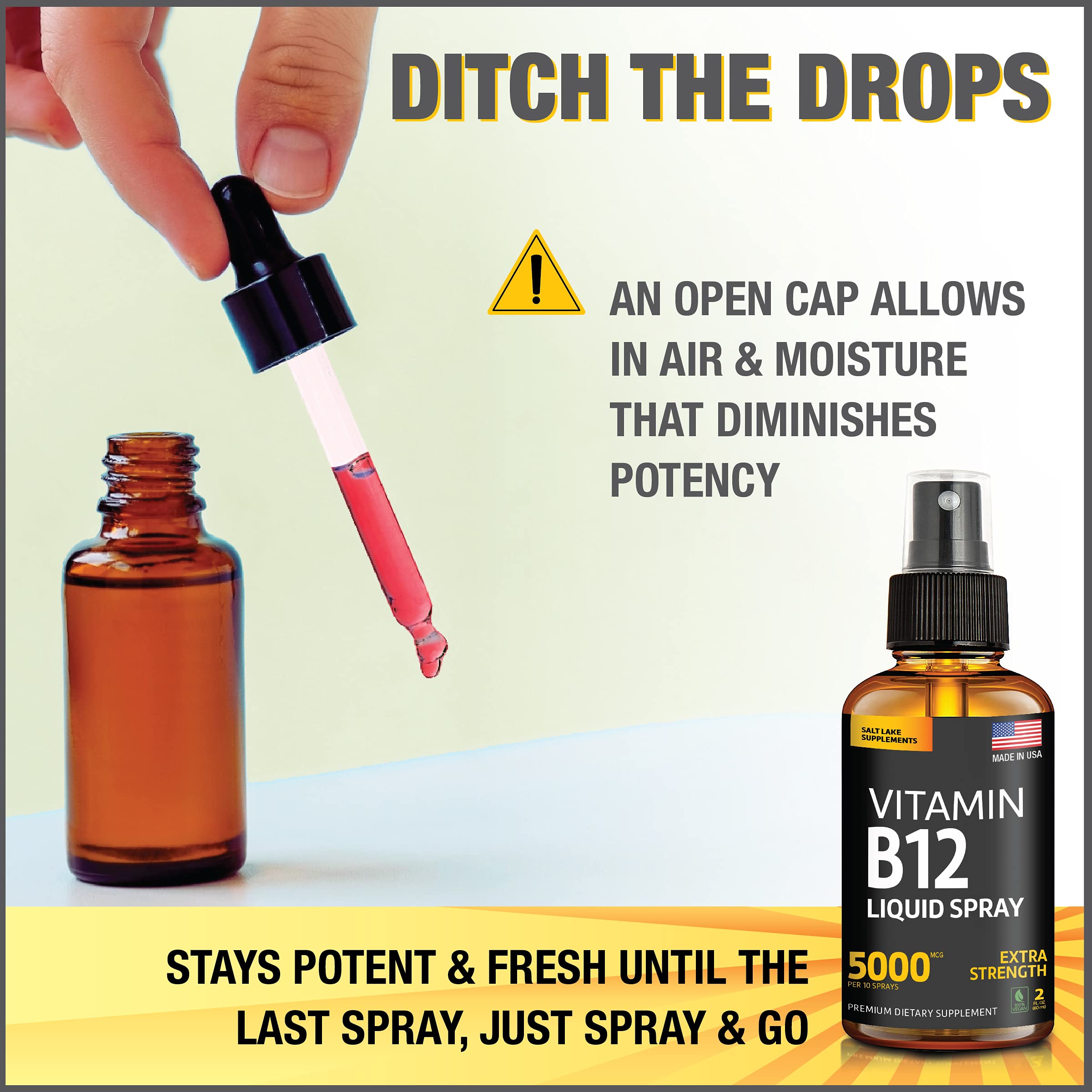 Retail packaging of the Salt Lake Supplements B12 spray in a two-pack.