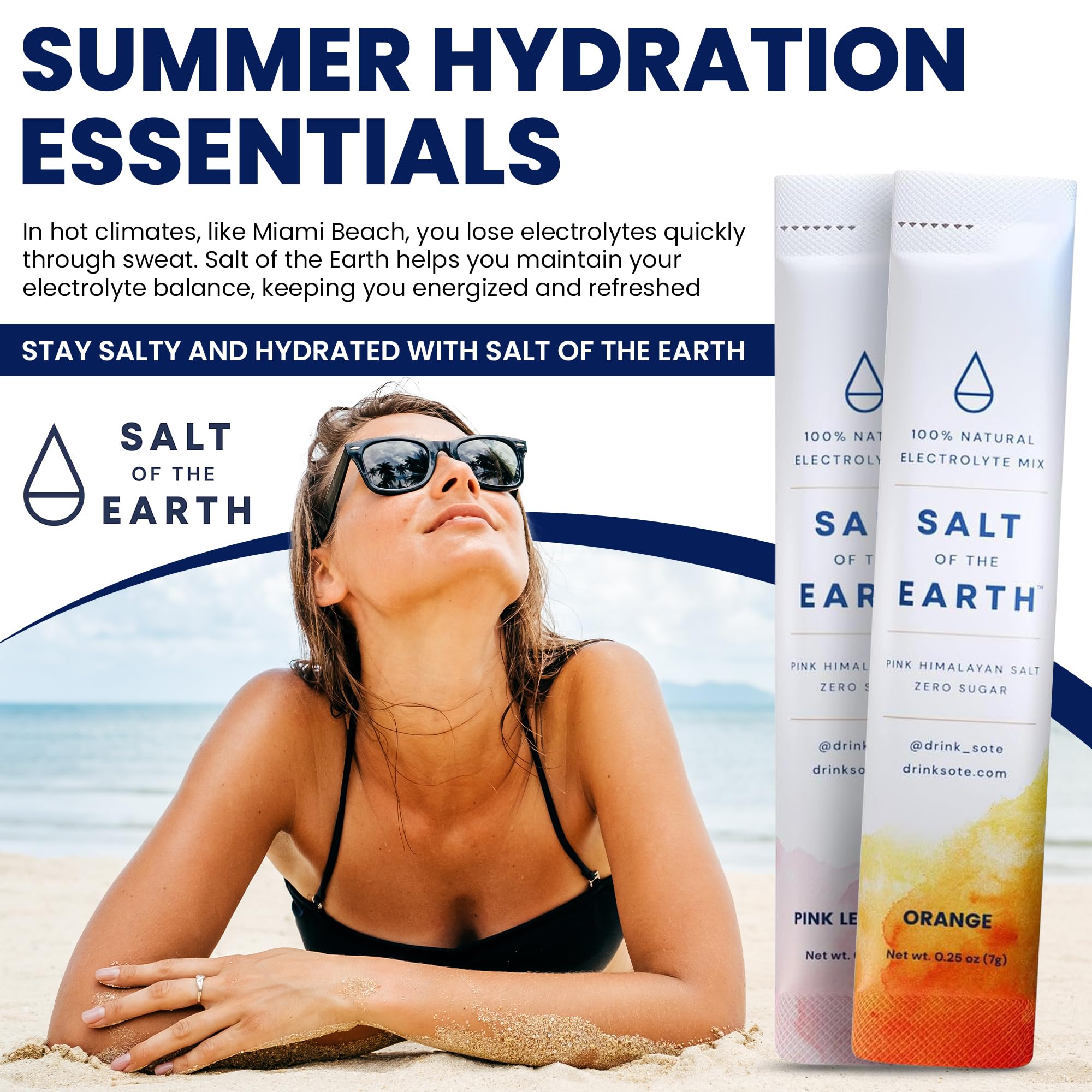 Salt of the Earth premium ingredients emphasize clean, sugar-free hydration.