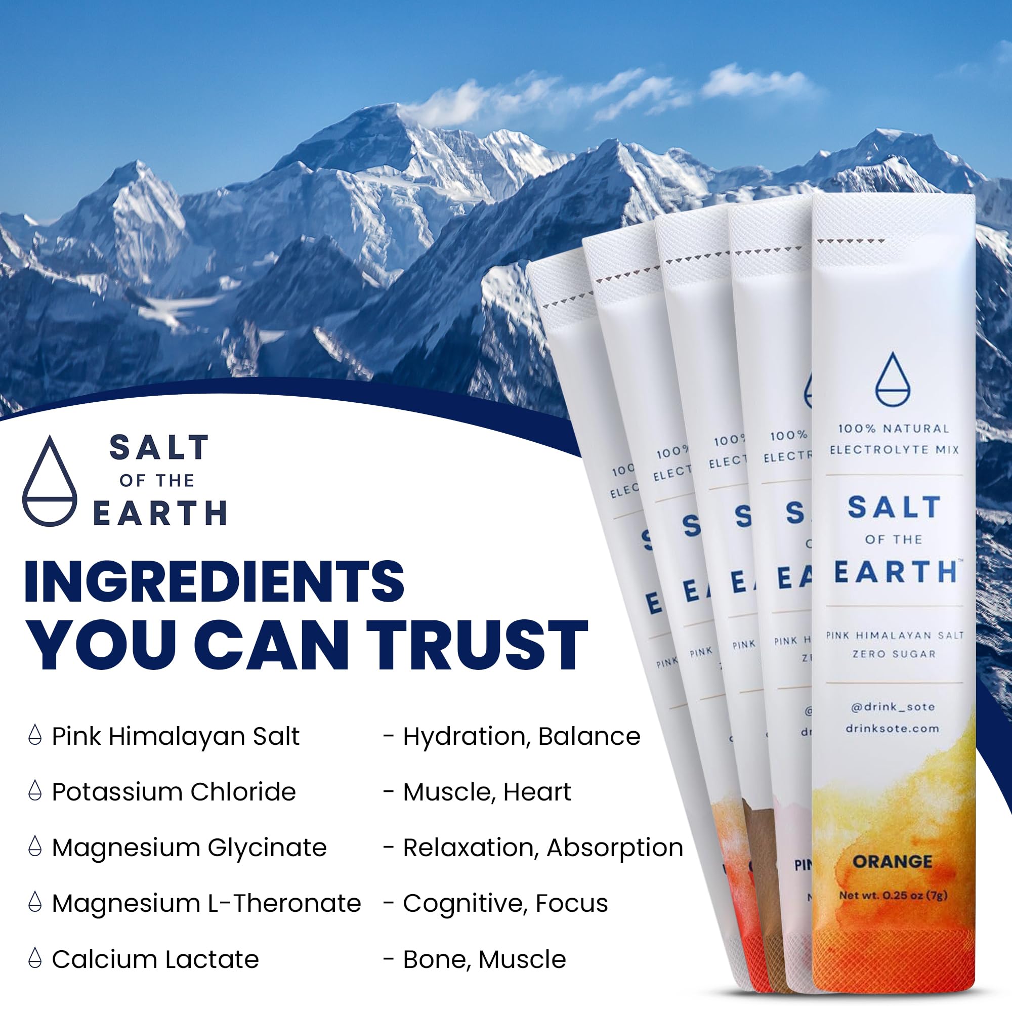 Salt of the Earth zero-sugar electrolyte fuels workouts without added sugars.