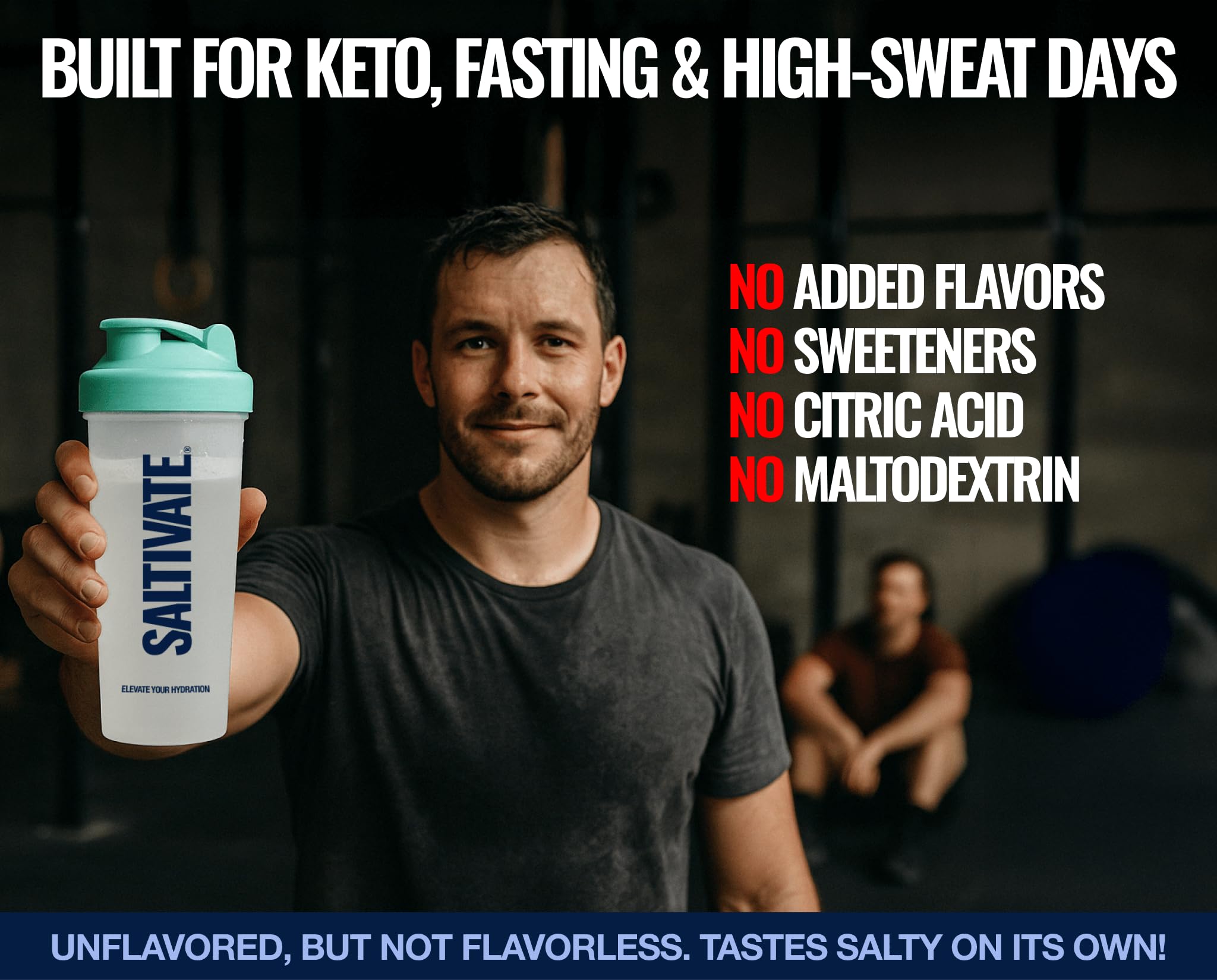 Saltivate Raw Electrolytes dissolving in water for easy beverage integration.