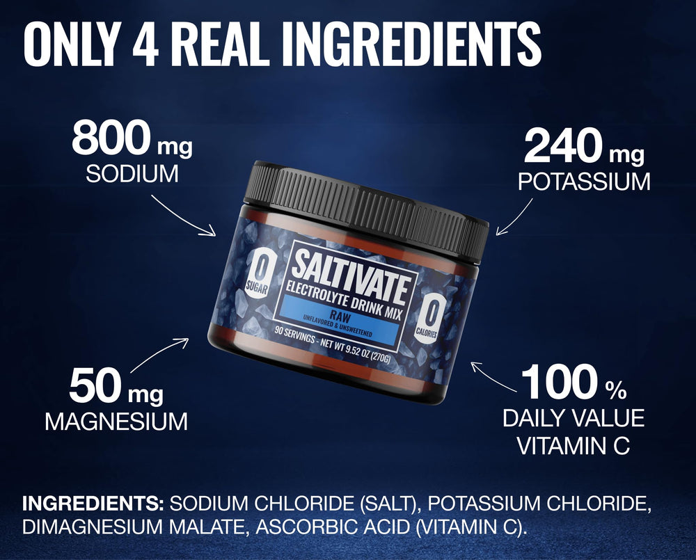 Saltivate Raw Electrolytes measuring scoop enables precise daily dosing.