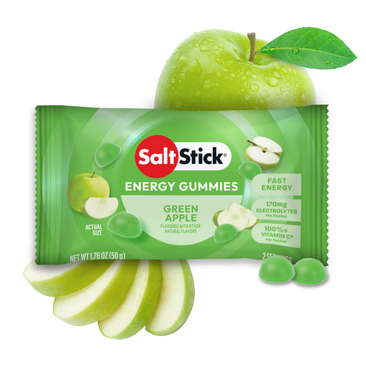 SaltStick Energy Gummies Green Apple pack for on-the-go workouts