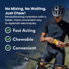 Close-up of SaltStick FastChews texture as you chew during training.