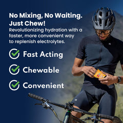 SaltStick Electrolyte FastChews bottle front view for convenient on-the-go hydration.