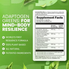 SaltWrap Adaptogen Greens capsules closeup showing uniform pills for daily use.