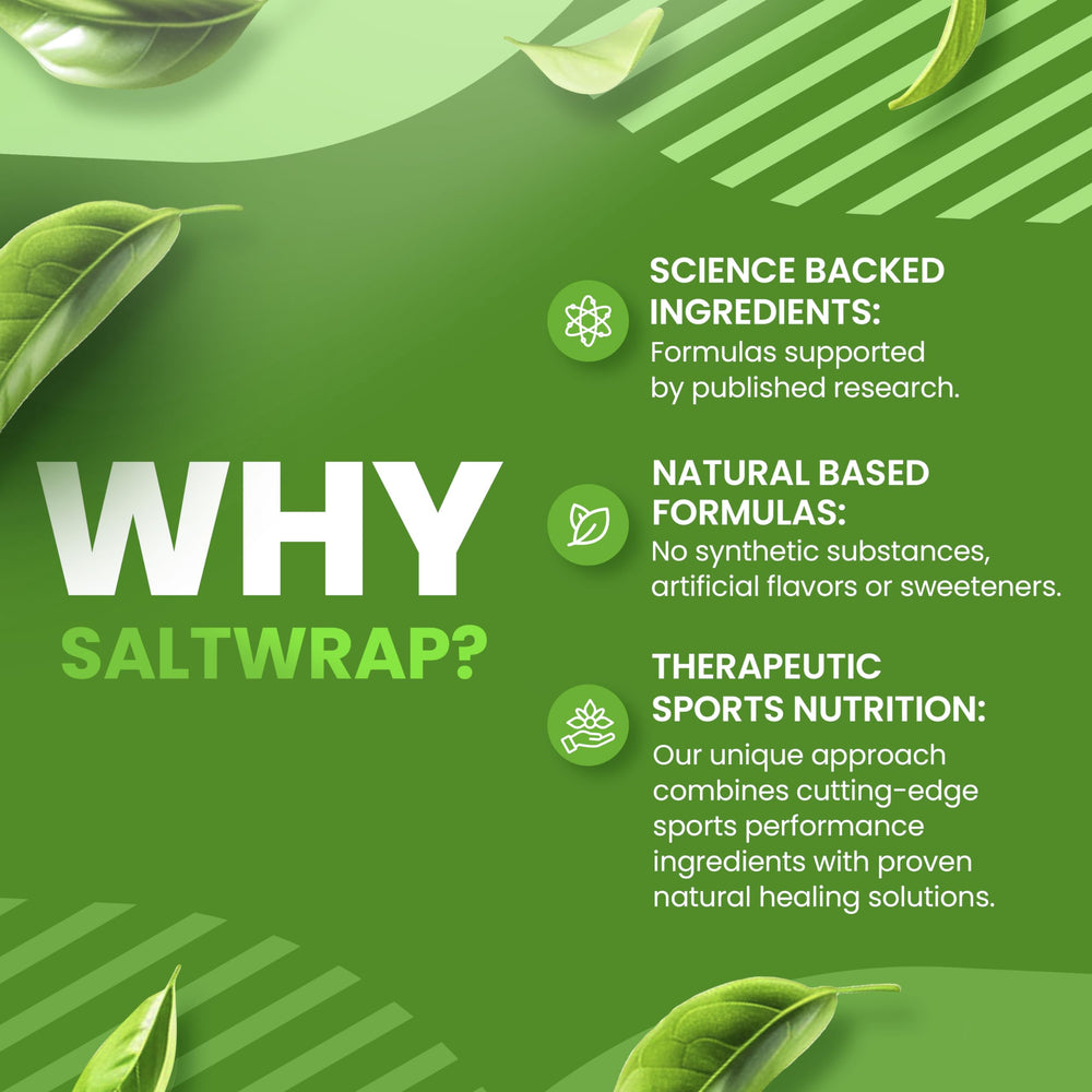 SaltWrap Adaptogen Greens on a desk scene signaling focus in daily routine.