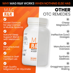 Relaxing bedroom scene featuring SaltWrap Mag R&R bottles