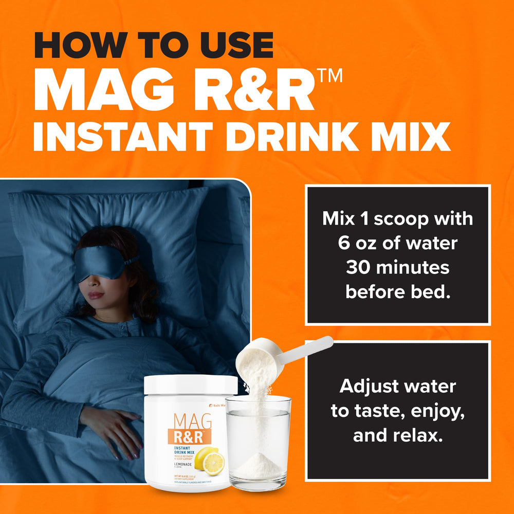 SaltWrap Mag R&R scoop ready for a quick bedside mix before bed.