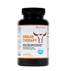 SaltWrap Organ Therapy beef liver capsules on shelf for daily support