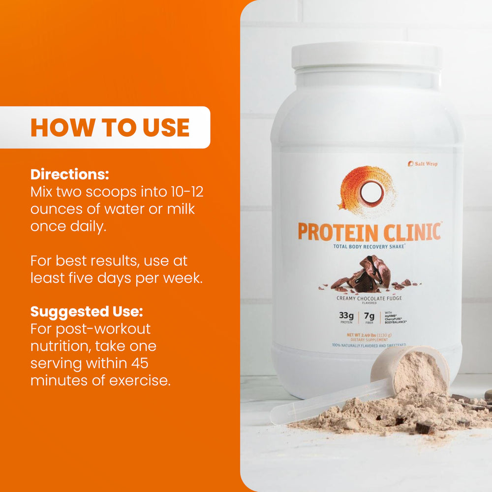 SaltWrap Protein Clinic flavor sachet sample with creamy chocolate fudge for indulgent recovery.
