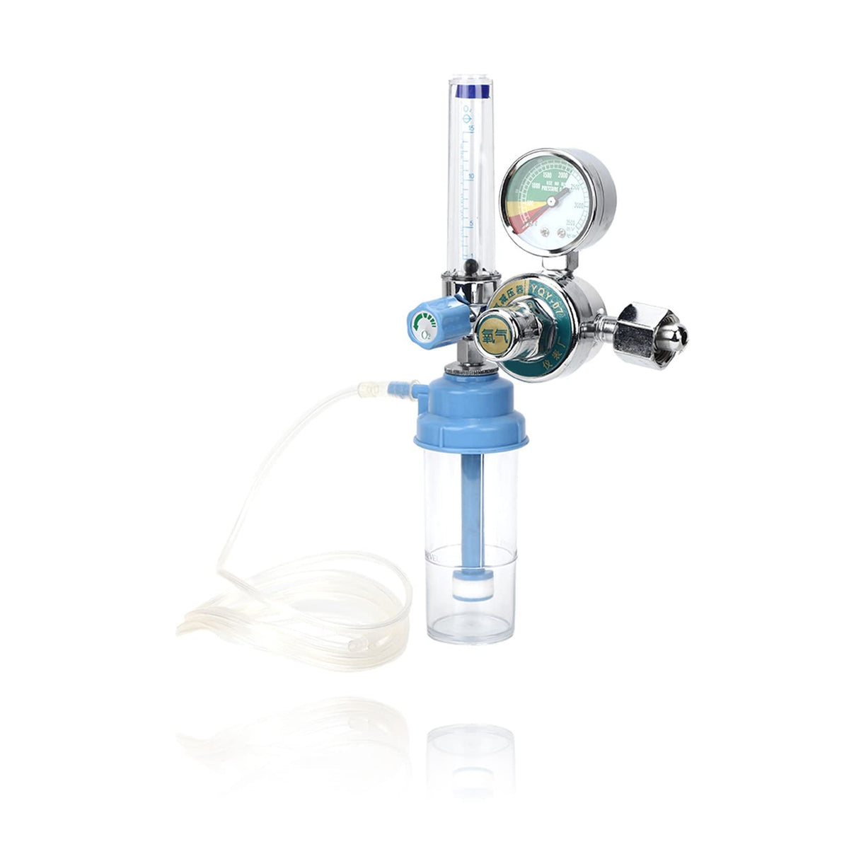 SALUTUYA air regulator with dial oxygen meter for accurate readings in home oxygen setups.