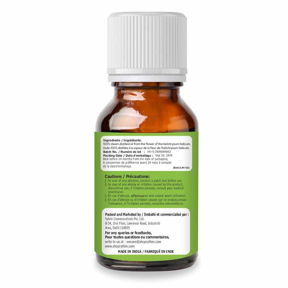 Salvia Helichrysum oil in diffuser setup, warm herbaceous aroma.
