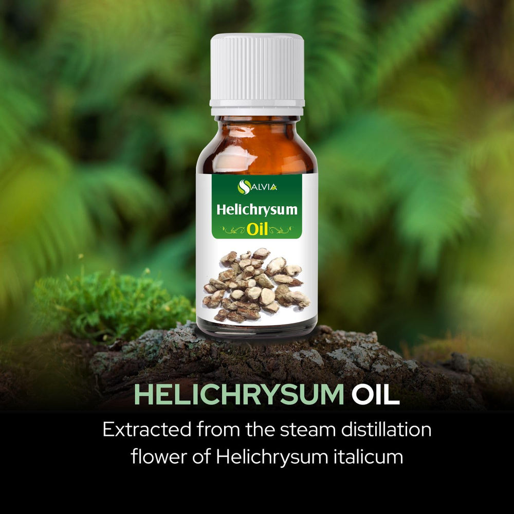 Salvia Helichrysum oil near skincare routines for external use when diluted.
