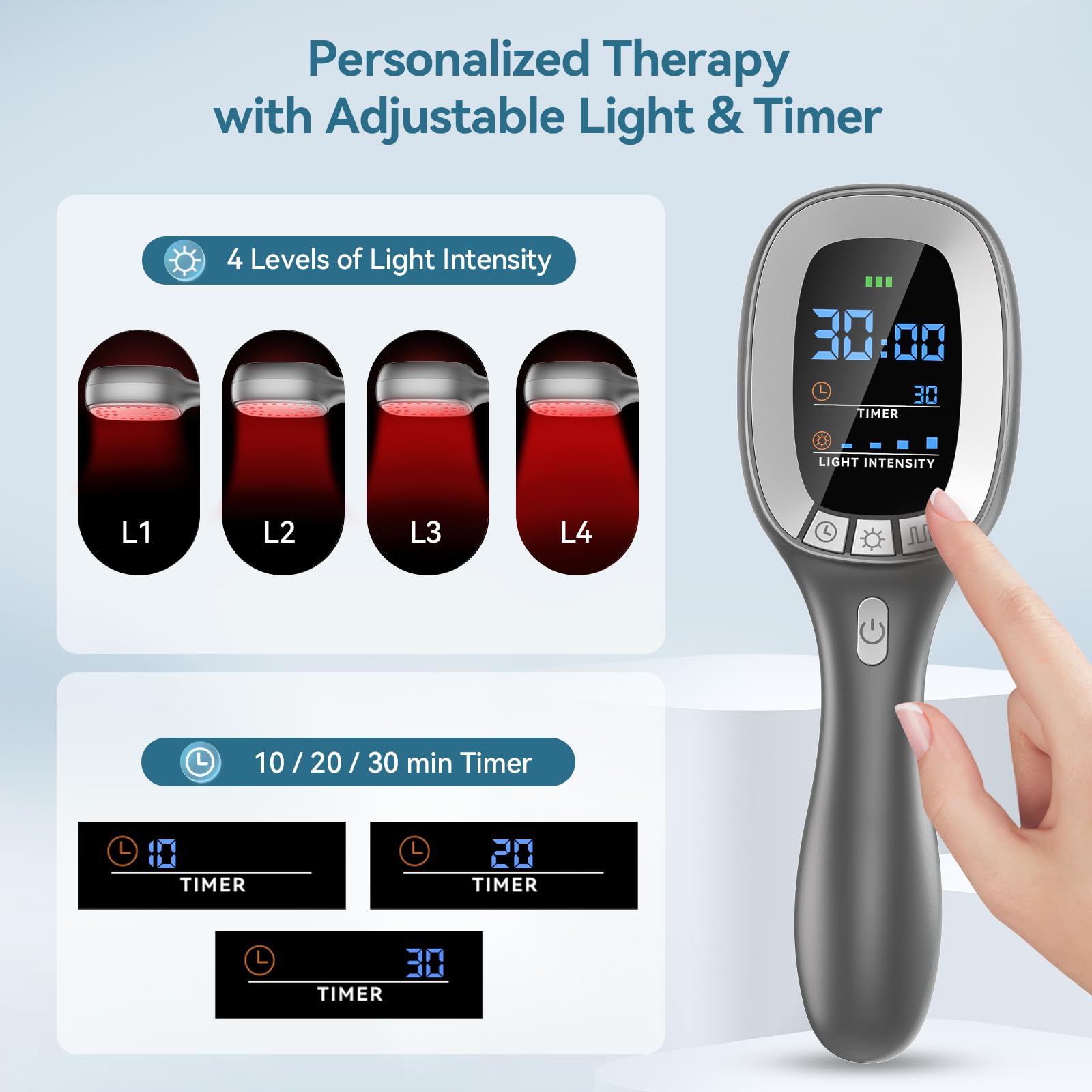 Samatule stand enables hands-free positioning during longer therapy sessions.