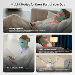 SanaTech mask blue light mode targeting surface texture and clarity.