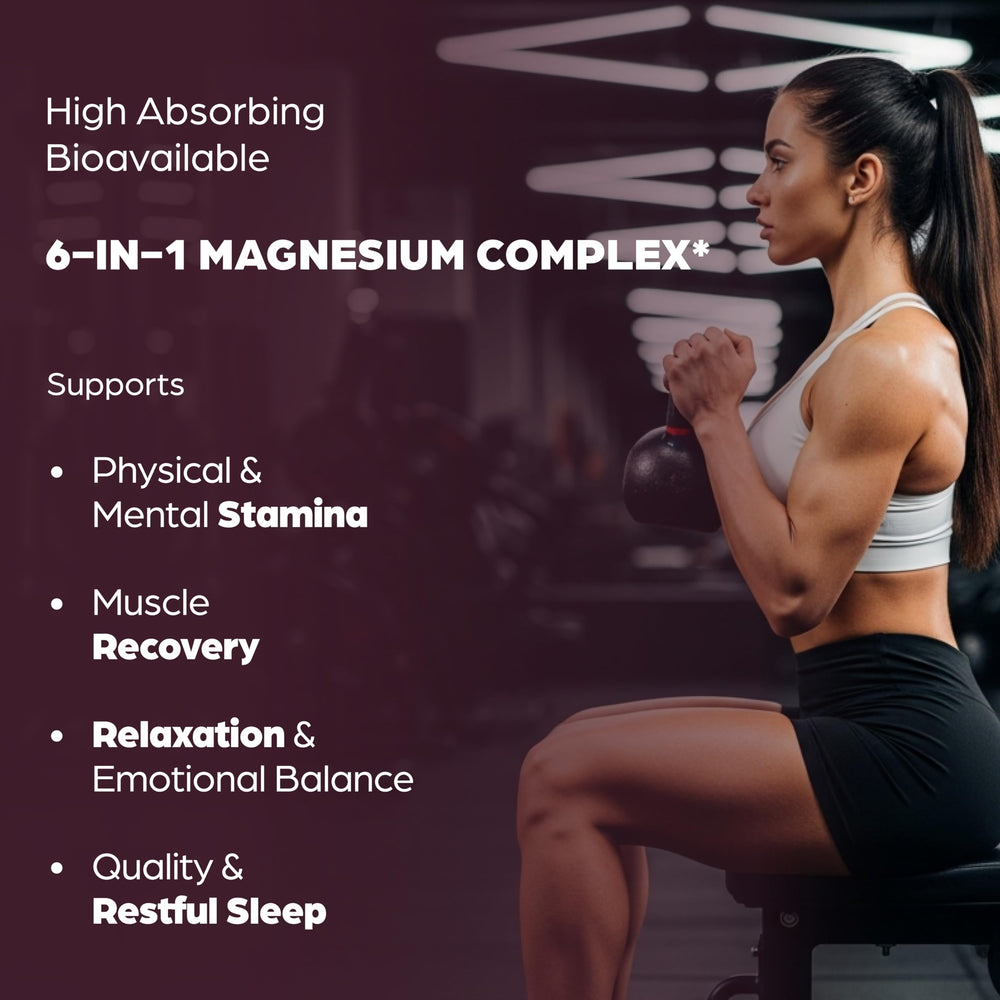 SANDHUHERBALS Complete Magnesium label detail showcases high-quality formulation.