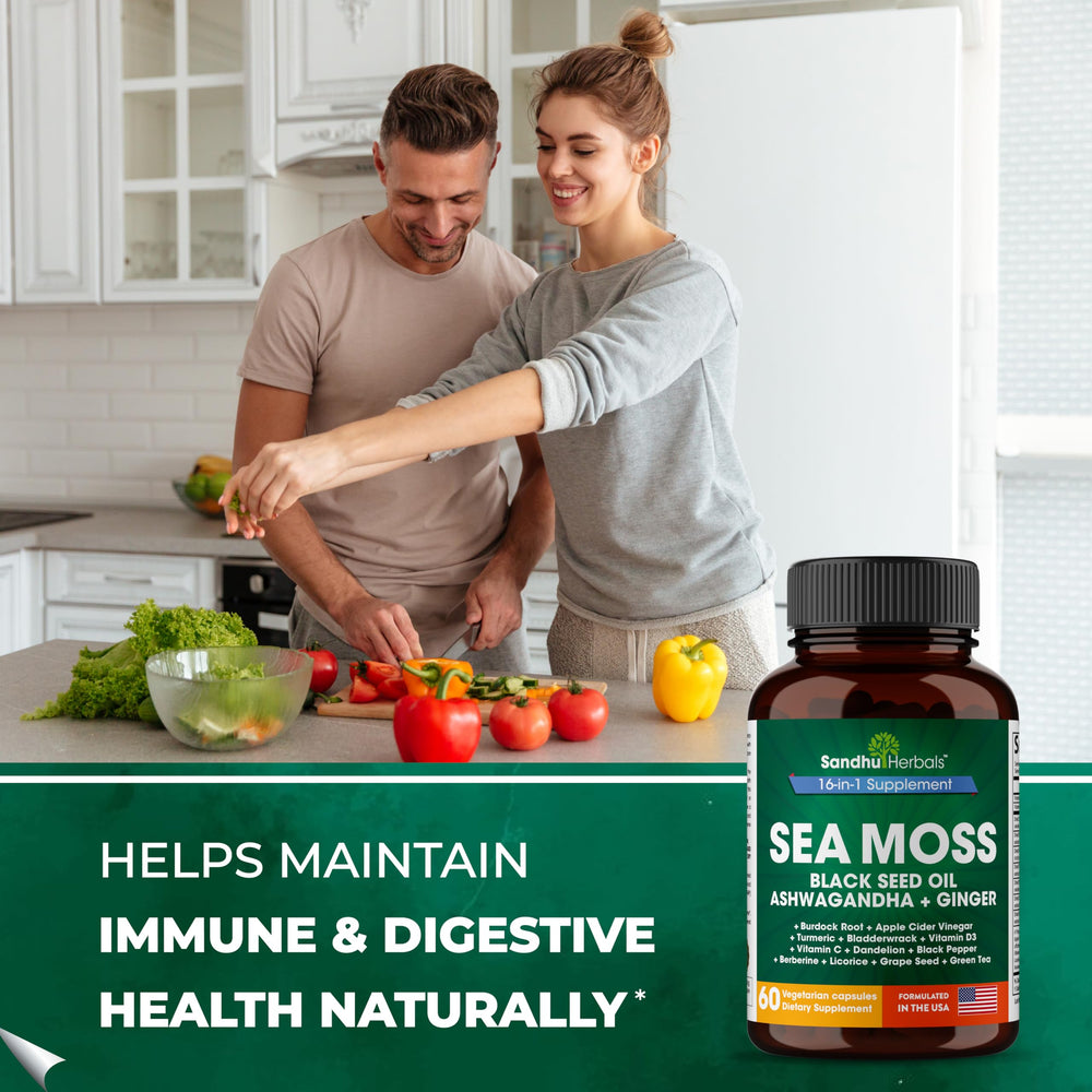 Closeup of SANDHUHERBALS capsules showing convenient two-capsule daily serving.