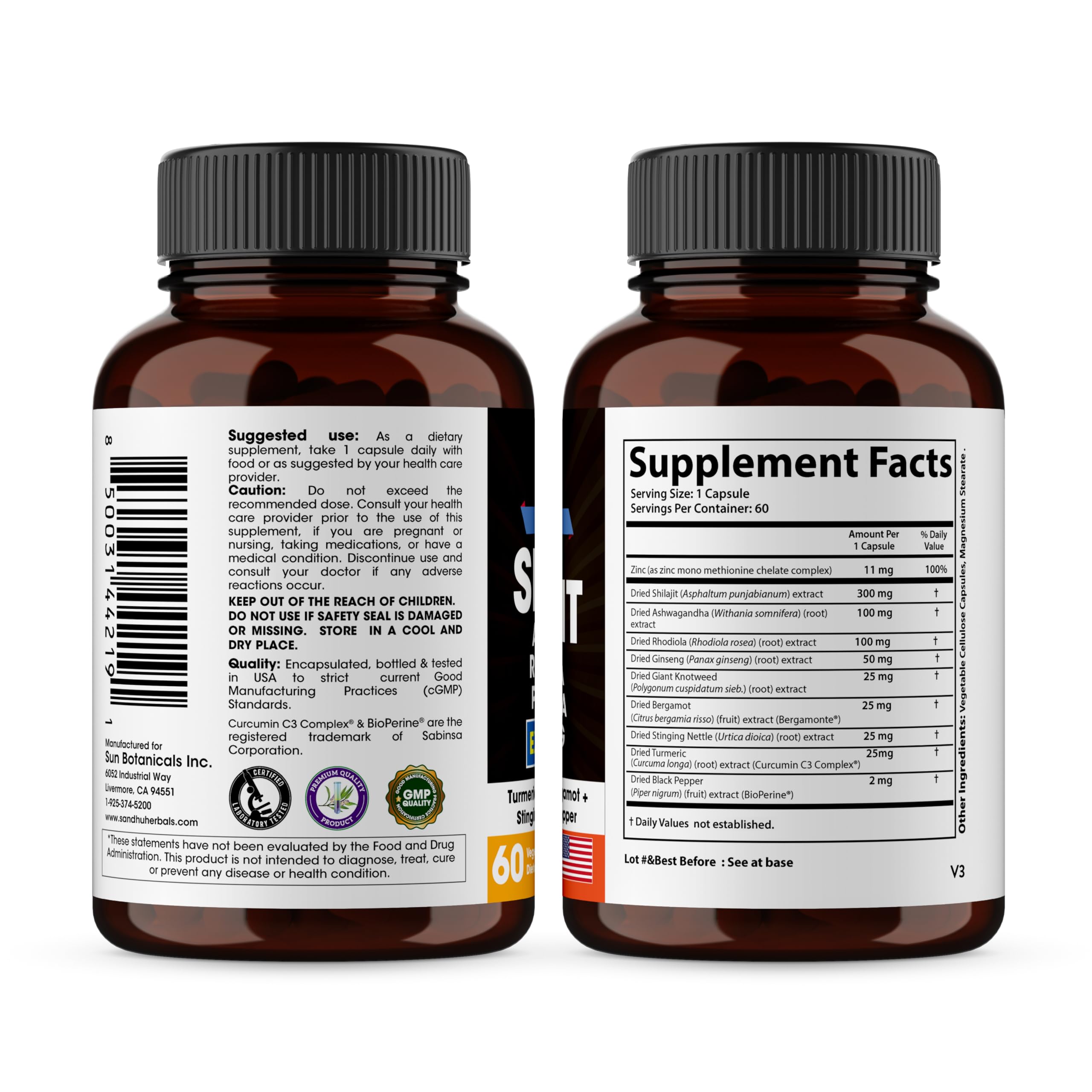 SANDHUHERBALS Turmeric Zinc Capsules aid joint comfort and immune health.