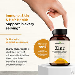 SANDHUHERBALS Zinc 30mg label closeup with nutrition facts