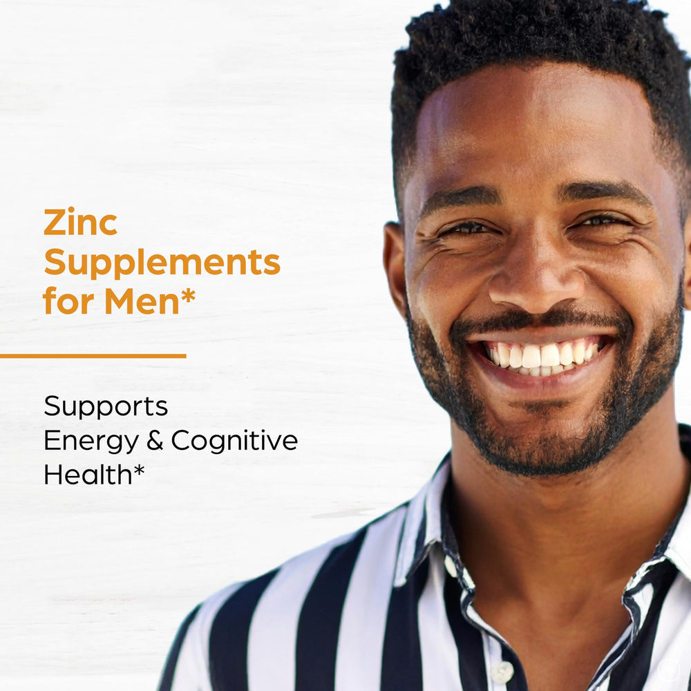 Sandhu Herbals Zinc 50mg for skin elasticity support visual cue.