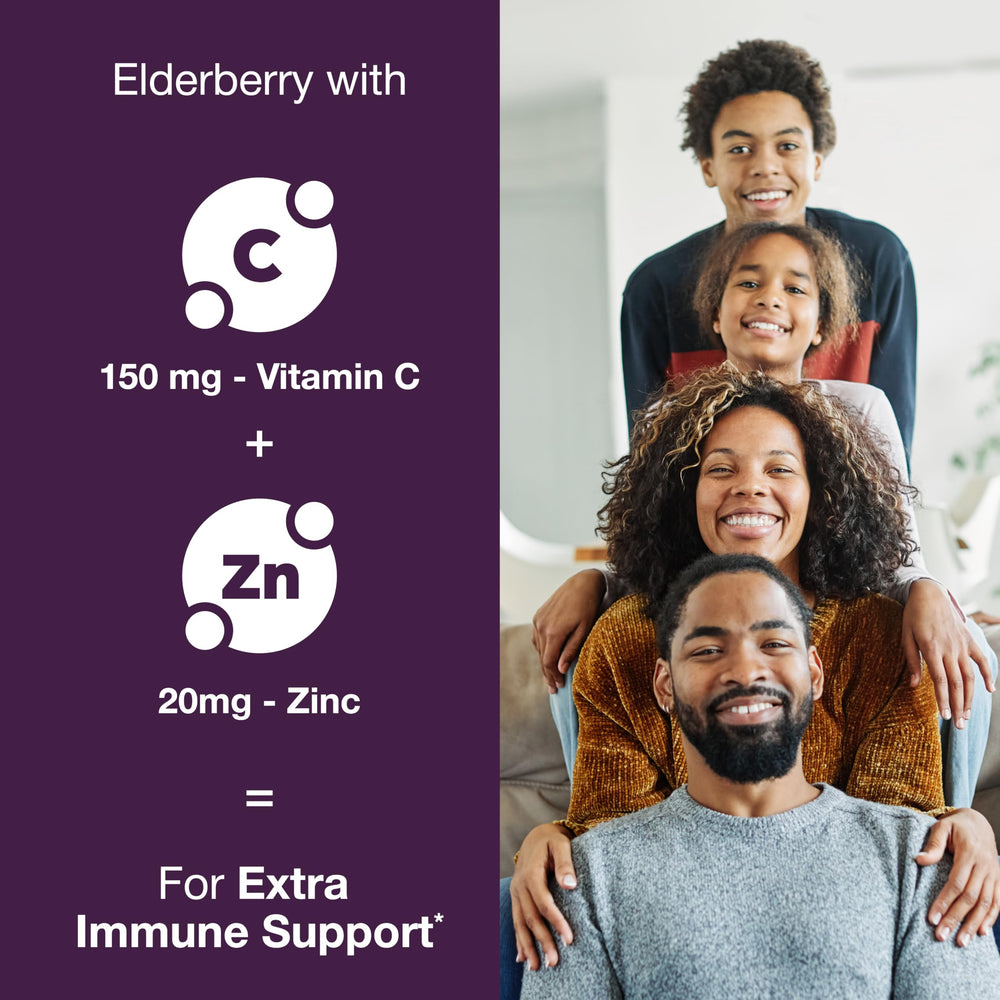 Sandhu's elderberry label shows vitamin C and zinc benefits