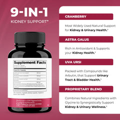 Close-up of Sandhu's Kidney Cleanse label showing ingredients and serving size.