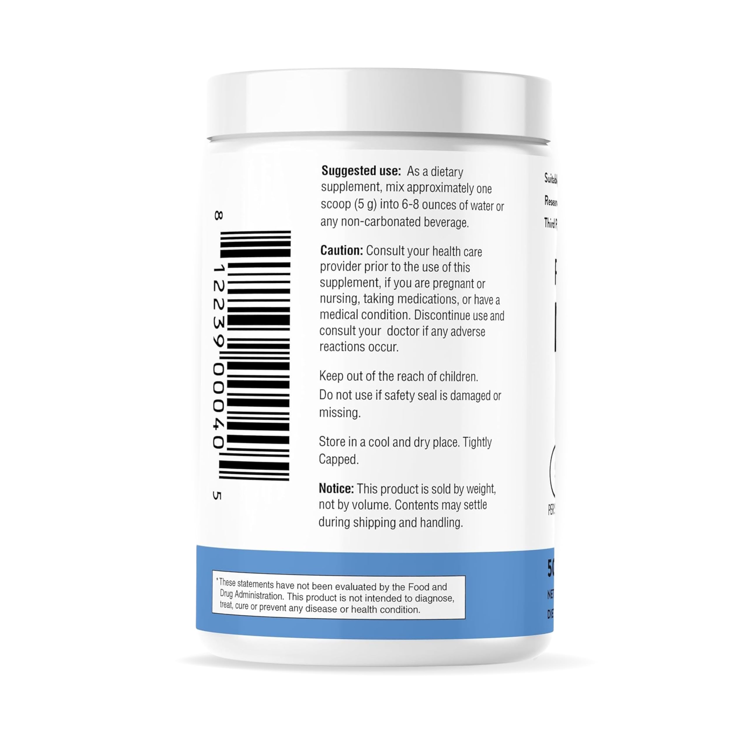 Sandhu's L-Glutamine powder dissolving in water for quick daily use