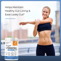 Sandhu's L-Glutamine powder in a smoothie for daily use