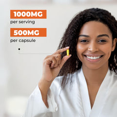 Dispensed Sandhu's Quercetin capsules ready for daily routine use.