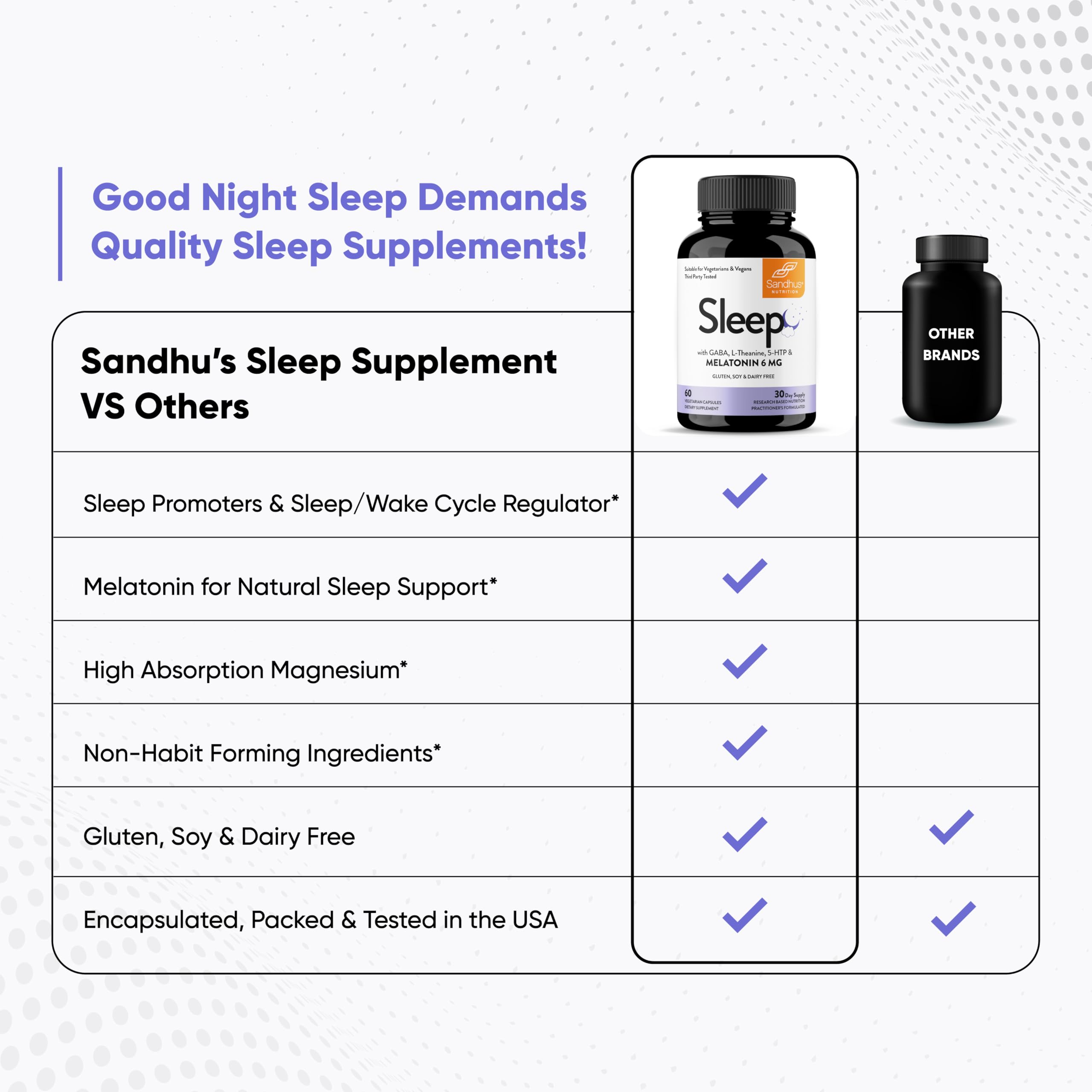 Bedroom nightstand with Sandhu's Sleep ready for bedtime