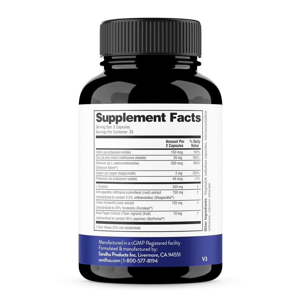 Capsules shown with a glass of water for easy swallowing.