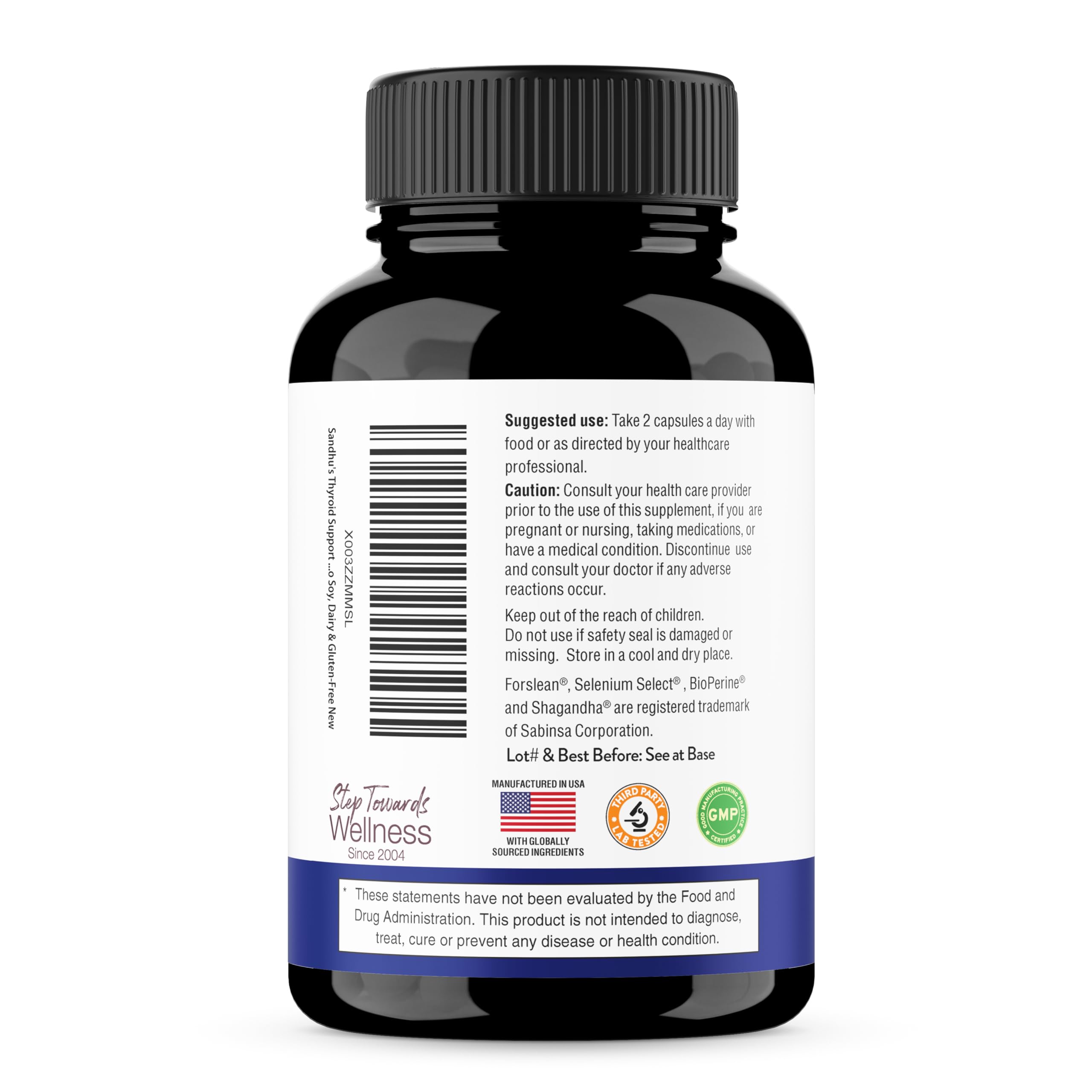 NSF-certified facility seal on Sandhu's product packaging.