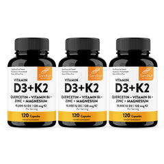 Sandhu's Vitamin D3 K2 Magnesium bottle front showing branding and energy support.