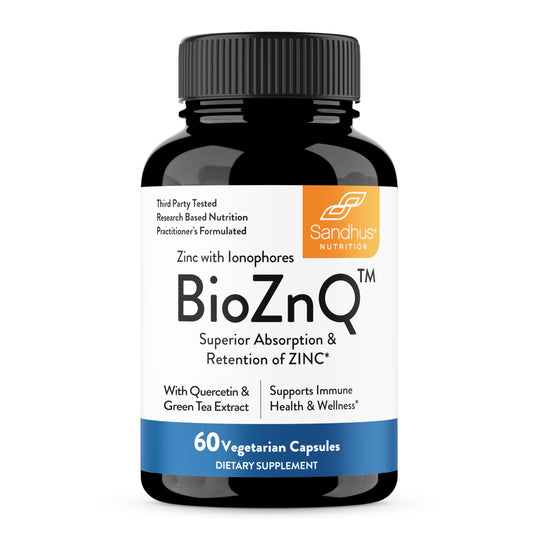 Sandhu's zinc ionophores bottle front view for daily immune support