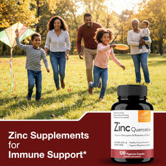 Sandhu's Zinc Quercetin travel bottle for on-the-go support