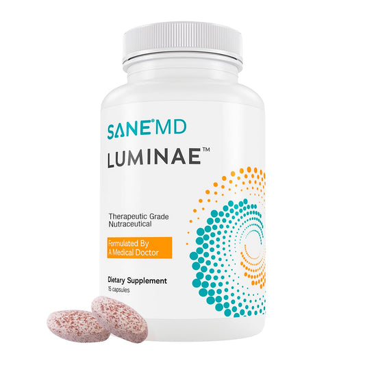 SANE Luminae 7-Keto DHEA bottle label highlighting metabolism support