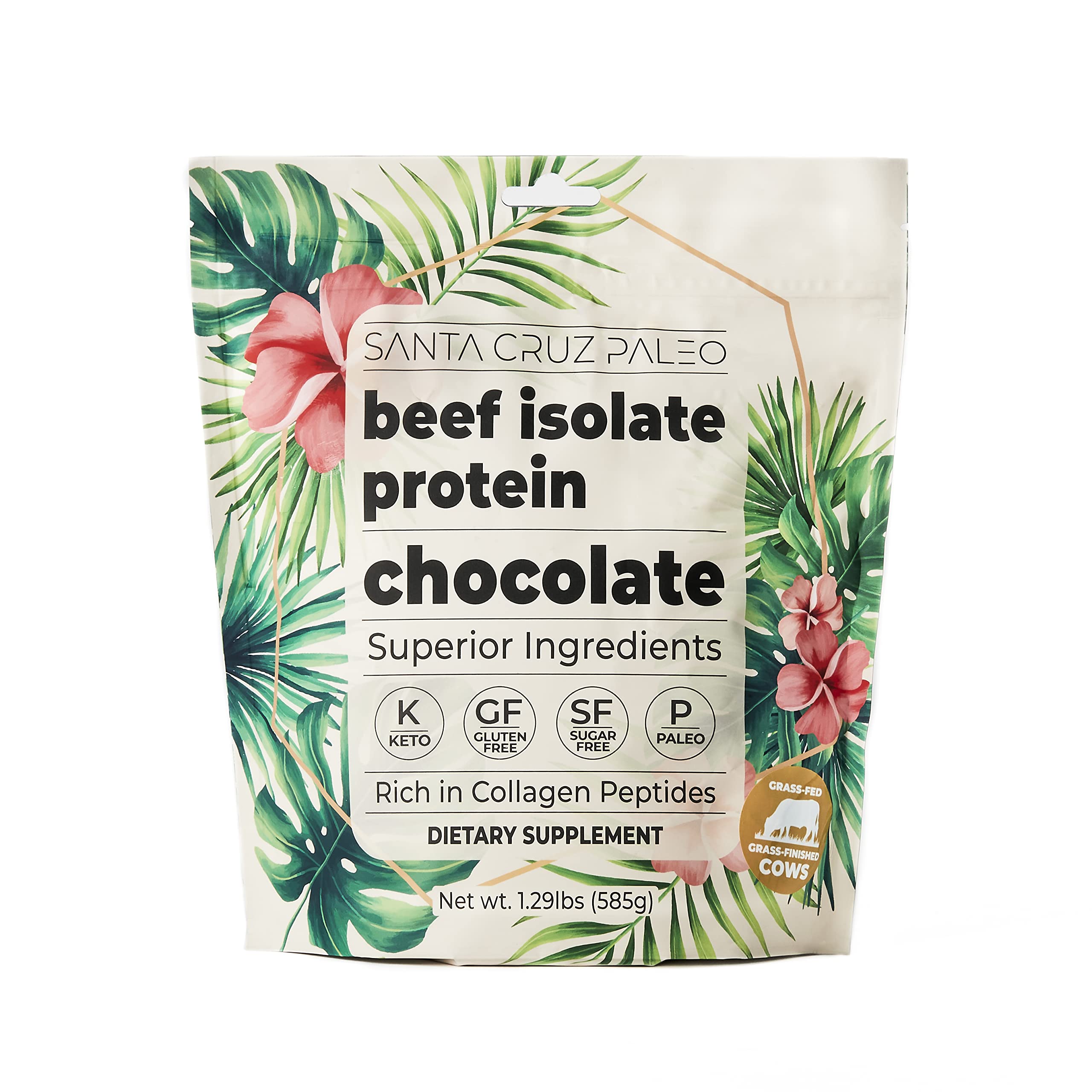 Santa Cruz Paleo Beef Isolate Chocolate scoop for a quick protein shake