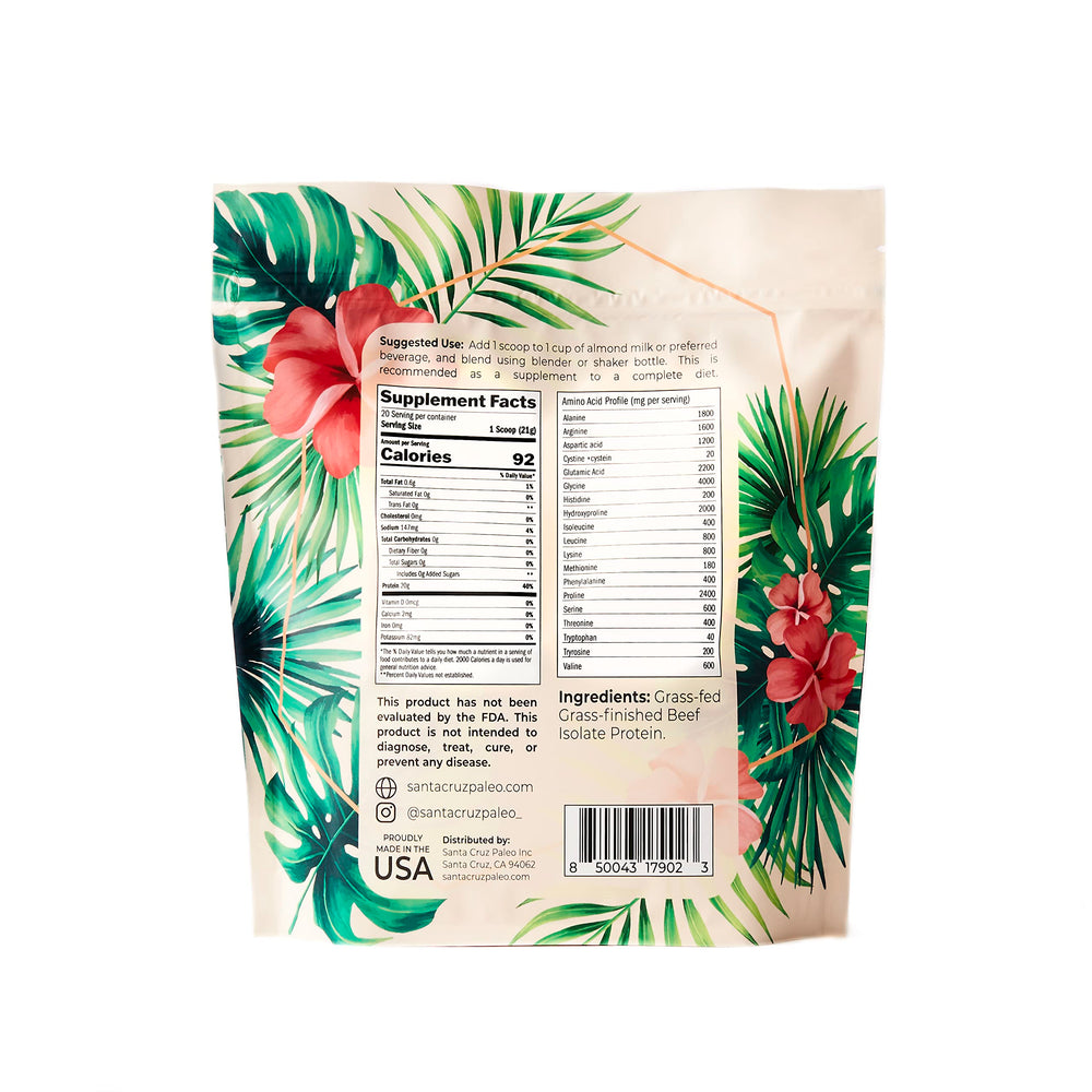 Santa Cruz Paleo powder poured over oats, easy post-workout protein boost